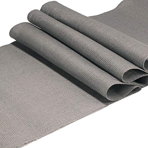 BambooMN Gray 15" x 88" Vintage Burlap Table Runner for Rustic Wedding Bridal Shower Bachelorette Graduation Party Table Decor Decorations, 30 Pieces - Image 2