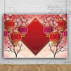 12x8ft Happy Mid-Autumn Festival Backdrop Lunar New Year Backdrop 2027 Year of Horse Backdrops Spring Festival Celebration Red Lanterns Photography Background Decorations Photo Props - Image 5