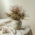 Ceramic Flower Vase for Home Decor, Vintage Decorative Green Vase 6.7 Inch - Image 3