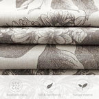 Foindtower Set of 2 Linen Floral Throw Pillow Covers Vintage Accent Print Decorative Cushion Covers Farmhouse Boho Home Decor for Sofa Chair Couch Bedroom Living Room,24×24 Inch,Light Gray - Image 2