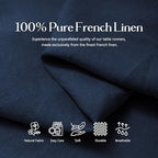 100% Pure French Linen Table Runner (Navy,14x120 Inch) - Image 3