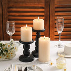 3x6 Inch Ivory Pillar Candles Set of 3 - Hand-Poured Unscented Candles, Long Clean Burning, Large Big Candles, Smokeless Dripless Candles for Dinner Table, Wedding, Home, Bathroom, Rustic Decor - Image 4