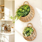 Chumia 2 Pack Wicker Wall Hanging Baskets for Plants, 14" and 8" - Image 2