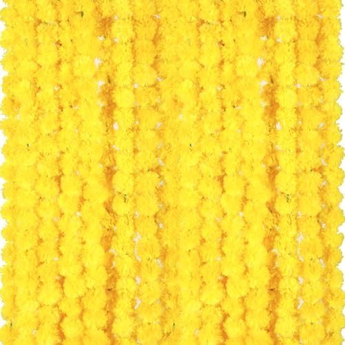 Giegxin 15 Pack 5ft Marigold Garland for Decor, Yellow by Giegxin
