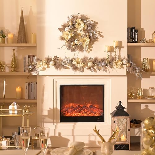 Valery Madelyn 24" Pre-Lit Large Christmas Wreath for Front Door with Light - Image 2