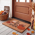 Jenaai Fall Football Front Door Mat 24x36 in Tis The Season Coir Doormat by Jenaai