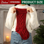 Dalzom® 4Pcs Personalized Christmas Stockings with Leather Patches Custom Name, 18” Premium Large Knitted Christmas Stockings for Kids, Family, Holiday and Fireplace Party Decoration - Image 3