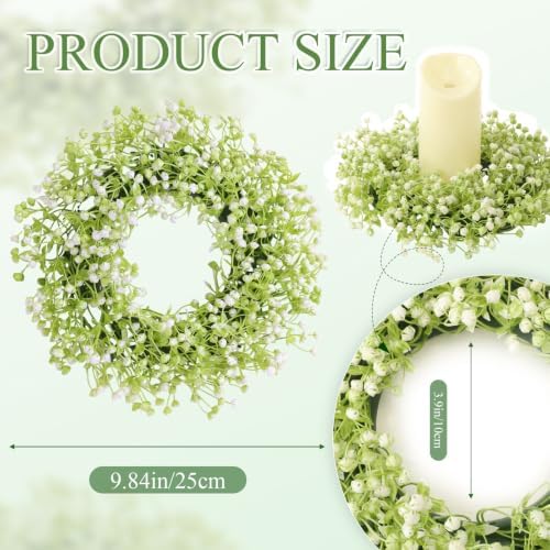 Zeyune 24 Pcs Babys Breath Candle Wreath Rings Bulk - Image 2