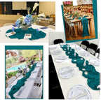 12 Pack Teal Table Runner 10Ft Cheesecloth Table Runner Rustic Gauze Table Runners Romantic Long Sheer Fabric Cheese Cloth Table Runners for Wedding Party Bridal Baby Shower - Image 6