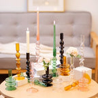 Glasseam Pink Tapered Candlestick Holders 3Pcs Glass Taper for Table Decor - Image 6