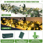 Artgar Olive Garland with Lights - 6 Ft Eucalyptus Garland with Timer - Image 3