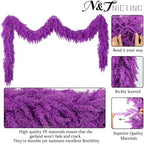 9Ft Halloween Cedar Garland,Purple Real Touch Soft Christmas Decorations - Image 6