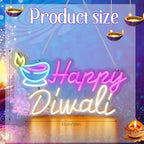 Glooglitter Diwali Oil Lamp Neon Sign LED Light Wall Decor, Happy Diwali - Image 2