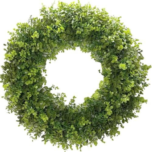 Hiptree 22 Inch Boxwood Wreath for Front Door,Greenery All Year Round by HipTree