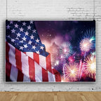 10x8ft 4Th of July Backdrop American Flag Backdrop Independence Day Stars Stripes Flag Veterans Day Decorations Background 4Th of July Photo Memorial Day Birthday Party Banner Photo Booth - Image 2