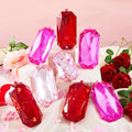 Syhood 8 Pack Jewel Ornament Bulk 5.7 Inch Red Pink Jewel Ornaments for Christmas Tree Glitter Acrylic Valentines Tree Ornaments for Wedding Holiday Party Decor(Rhombus,3 Colors) by Syhood