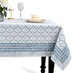 CPC Indigo Regal Tablecloth 100% Cotton 72x160 Inch Indian Block Print Rectangle Table Cover, Table Cloth for Gifting in Weddings, Halloween, Fall, Christmas, Thanksgiving by COTTONPRINTCLUB
