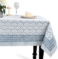 CPC Indigo Regal Tablecloth 100% Cotton 60x90 Inch Indian Block Print Rectangle Table Cover, Table Cloth for Gifting in Weddings, Halloween, Fall, Christmas, Thanksgiving by COTTONPRINTCLUB