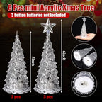 Glooglitter 6 Pcs Acrylic LED Christmas Tree, 5'', 6'' - Image 2