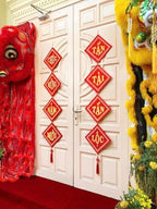 Vietnamese Lunar New Year Decoration Couplets- Red Hanging Couplets for TET Decor- Vietnamese TET Decoration_Lien Treo Trang Tri TET (Large 1.5m) by Unknown