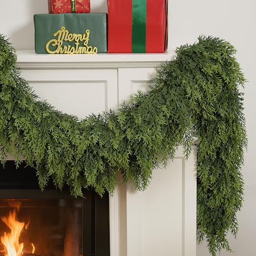 10 FT Artificial Cedar Garland,Christmas Garland,Christmas Decorations,High-Density Cedar Garland 1 PCS - Image 2