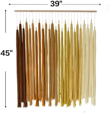 IOWER Macrame Wall Hanging Beaded Tassel Yarn Art Boho Tapestry 39" W*45" L - Image 6