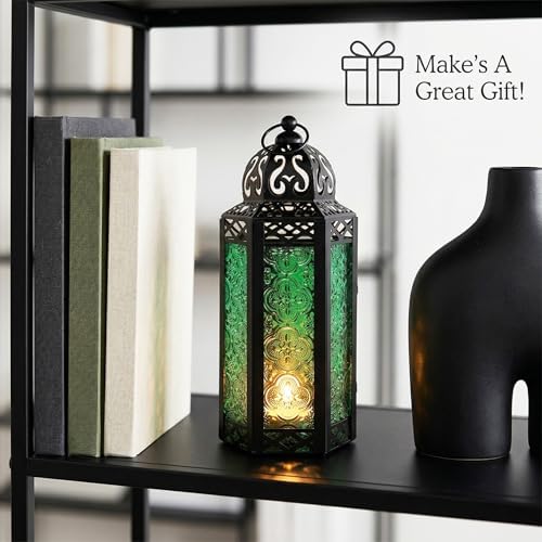 Vela Lanterns Decorative Indoor Moroccan Candle Holder, Green, M, 2-Pack - Image 2