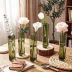 Didaey 24 Pcs Acrylic Bud Vases Green, Cylinder Vase for Rose Centerpieces - Image 3