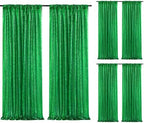 Green Sequin Backdrop Curtains,6 Panels 2FTx8FT Christmas Photo Backdrop by SoarDream