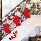 48Pcs 17" Felt Christmas Stocking Bulk, Red Christmas Socks Bulk with White Cuff Golden Trim, Christmas Hanging Ornaments Xmas Decoration for Mantel Door Window Holiday Home Décor - Image 6