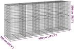 vidaXL Gabion Basket with Cover 177.2"x39.4"x78.7" Galvanized Iron - Image 3