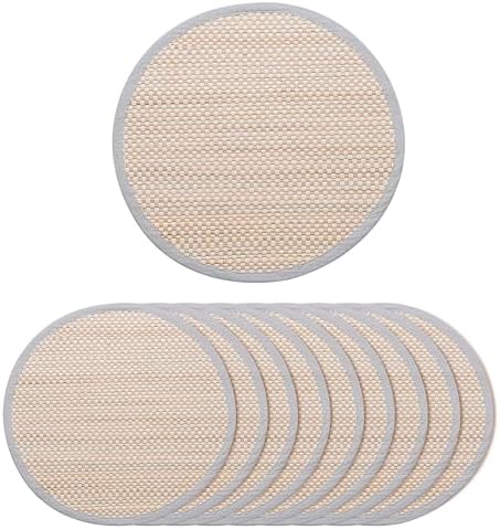 Hausattire Bamboo Placemats for Dining Table Set of 10 Washable 14 Inches Round Square Place Mats Sushi Mats for Kitchen Table Outdoor Parties Easter Spring Home Decor - Grey by Hausattire