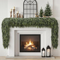 2PCS 6FT Christmas Cedar Garland, Real Touch Soft Greenery Mantel Decor by SHareconn