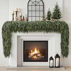 2PCS 6FT Christmas Cedar Garland, Real Touch Soft Greenery Mantel Decor by SHareconn