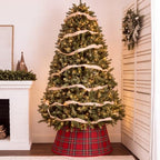 24'' Christmas Tree Collar Red Tartan Plaid Velvet Christmas Decor - Image 4