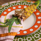 Jaye’s Studio Decorative Bee Napkin Rings Set of 4 Brushed, Gold Napkin Holder for Table Setting Decor, Handcrafted Metal Boho Napkin Holder Modern for Dinner Table Decor, 3” x 2.5” Enamel Finish - Image 5