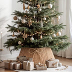 Foilswirl 28 Inch Christmas Tree Collar Wicker Tree Skirt Stand Base - Image 6