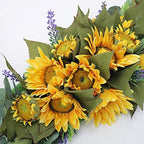 30 Inch Floral Swag, Artificial Flowers Sunflower Eucalyptus Wreath, Fake Flower Wreath Sunflower Swag Garland for Home, Wedding Arch, Front Door, Wall - Image 6