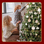Ornaments for Christmas Trees,74 Count Gold Christmas Tree Decorations, Shatterproof Plastic Hanging Bulbs Decorations Set for Xmas Holiday Party - Image 6
