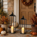 22'' 19'' Large Lanterns Decorative Outdoor Indoor, Set of 2 Candle Lantern - Image 3