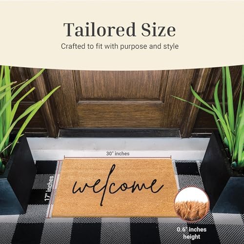 THEODORE MAGNUS Door Mat - Welcome Mat for Front Door with Non-Slip Backing - Durable Coir Doormat - Perfect for Outside Entrance and Entryway Matt - Outdoor/Indoor - Warm Welcome - 17" x 30" - Image 4