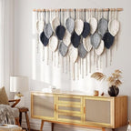 Weldomcor Macrame Wall Hanging Leaf Woven Tapestry Bohemian Chic Wall Hanging Feather Large Handmade Wall Art Decor for Bedroom Living Room Apartment Ornament, 39 inch - Image 4
