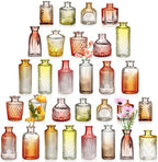 Yaomiao 30 Pcs Glass Bud Vases Centerpieces, Orange Yellow Gradient Series by Yaomiao