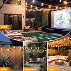 LAMPHOME 26FT LED Outdoor String Lights, 2 Pack12+1 Shatterproof G40 Edison Bulbs, Connectable & Weatherproof Commercial Grade Patio Lights, Warm White Backyard Decorative Lighting - Image 6