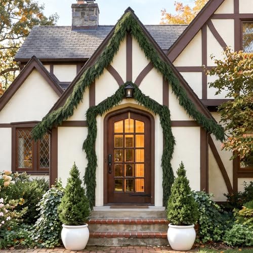 9Ft Christmas Cedar Garland, Real Touch Soft Greenery Christmas Decorations - Image 5