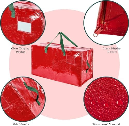 Shappy 6 Pcs Storage Bags, Red, 48 x 20",30 x 16",12 x 12" - Image 3