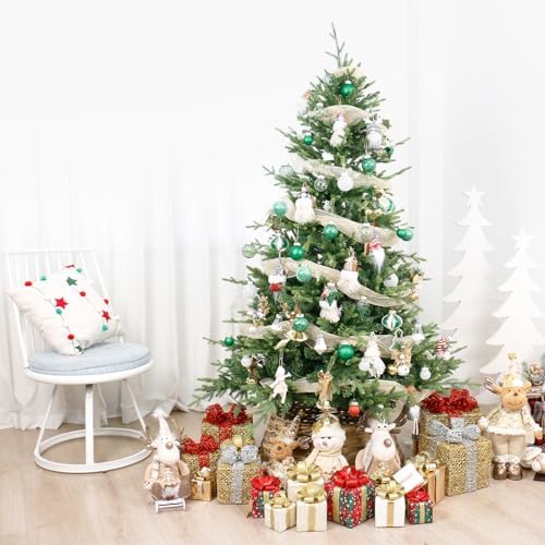 34PCS Green/White Christmas Ball Ornaments Set for Tree Decor - Image 4