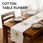 Hand-Embroidered Cotton Table Runner, 16 x 96 Inch, Yellow Dandelion - Image 2