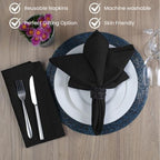 Hemstitch Cloth Dinner Napkins Cotton Set of 12 - Soft Durable Washable - Ideal for Farmhouse Parties Wedding Christmas Easter - Perfect Everyday Use Table Cloth Napkins 18x18 Black - Image 4