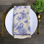 FINGERCRAFT Lace Cloth Napkins, Cotton Linen, 12 Pack, 20x20 Inch, Toile - Image 3
